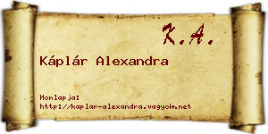 Káplár Alexandra névjegykártya
